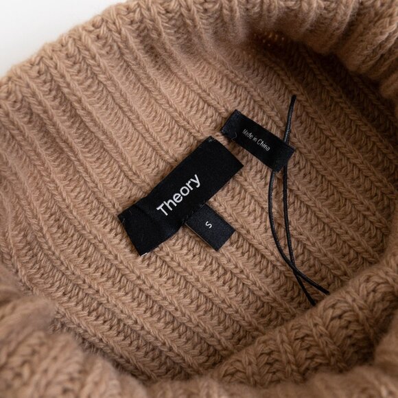 Theory Turtleneck Wool Cashmere Sweater Oversized Soft Beige Karenia Small - Picture 6 of 14